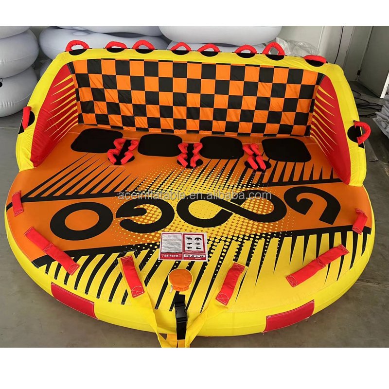 2,3,4 Persons Inflatable Aqua Speed Flying Boat Ski Tube Water Sport Toy Crazy UFO Sofa Inflatable Towable Boat